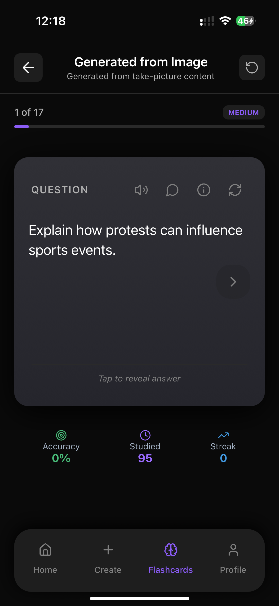 FlashRecall anki machine learning flashcard app screenshot showing learning strategies study interface with spaced repetition reminders and active recall practice